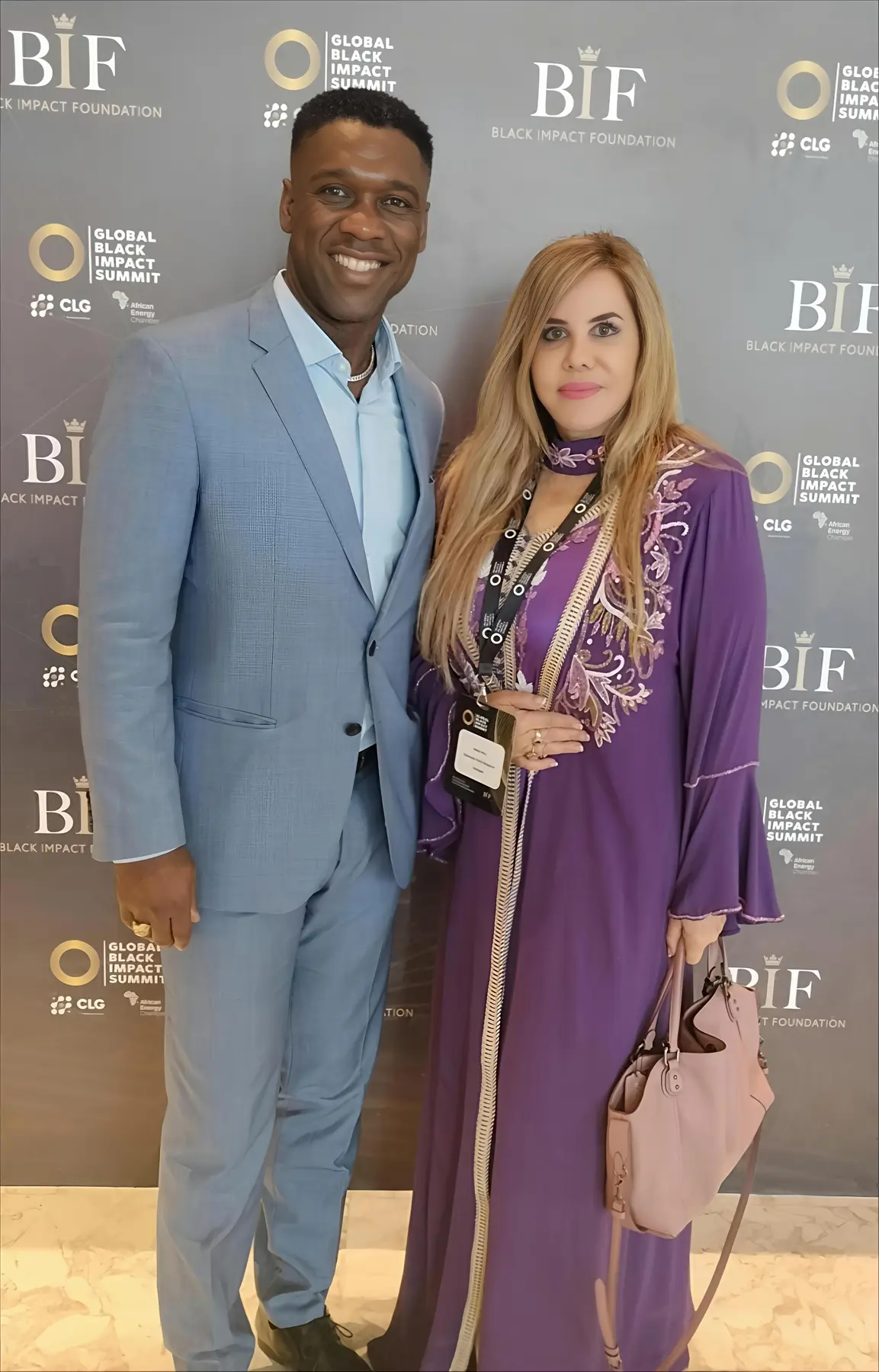 Maria B. Hall with Clarence Seedorf at the Global Black Impact Summit